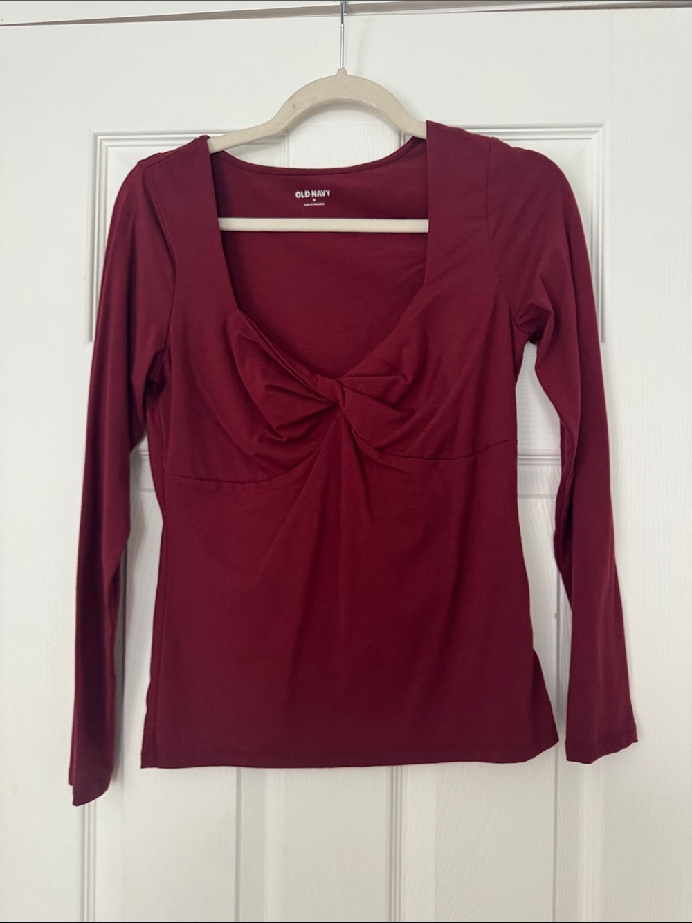 Old Navy Long-Sleeve Twist-Front Top - Wine